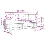 vidaXL Ensemble de canapés d'extérieur 3 Pièces Naturel et Beige