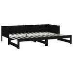 vidaXL Lit coulissant Noir Bois de pin solide 2x(90x190) cm