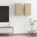 vidaXL Meubles TV 2 Pièces Chêne sonoma 30 5x30x60 cm Bois d’ingénierie