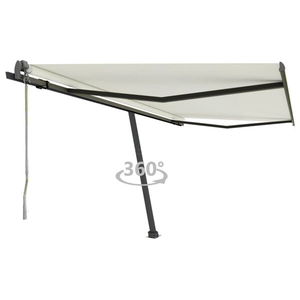 vidaXL Auvent automatique sur pied 450x300 cm Crème