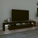 vidaXL Meuble TV avec lumières LED Noir 230x36 5x40 cm