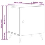 vidaXL Cabinet de chevet 2 Pièces Noir 43 x 34 5 x 50 cm