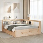 vidaXL Lit bibliothèque sans matelas 140x200 cm bois massif de pin