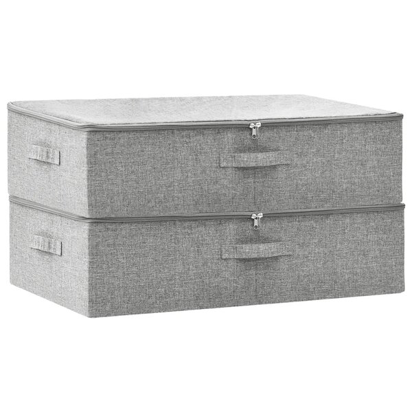 vidaXL Boîtes de rangement 2 Pièces Tissu 70x40x18 cm Gris