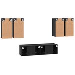 vidaXL Ensemble meuble TV 6 Pièces Chêne Noir 60 x 30 x 30 cm