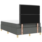 vidaXL Lit à ressorts avec matelas Gris foncé 120 x 190 cm tissu