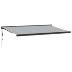 vidaXL Auvent rétractable anthracite et blanc 5x3 m tissu et aluminium