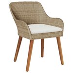 vidaXL Ensemble de salle à manger pour jardin 9 Pièces Beige polyrotin