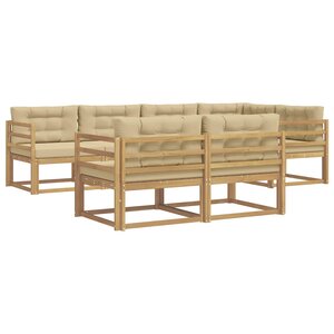 vidaXL Ensemble de canapés d'extérieur 6 pc Blanc et Beige Polyester