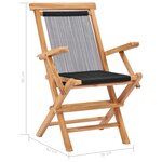 vidaXL Chaises pliables de jardin 2 Pièces Bois de teck solide et corde