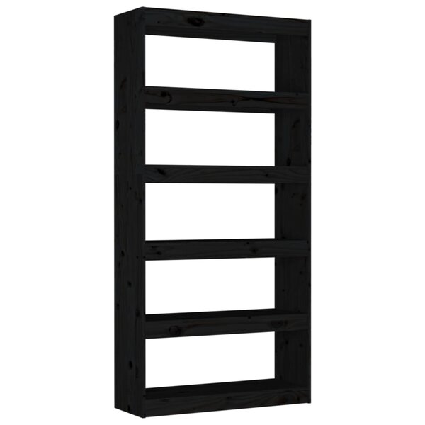 vidaXL Bibliothèque/Séparateur de pièce Noir 80x30x167 4 cm Pin massif
