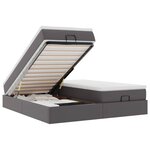 VidaXL Cadre de lit ottoman avec matelas gris 180x200 cm similicuir