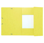 Chemise 3 rabats + elastique A4 cap 35 mm carte Jaune citron x 25 EXACOMPTA