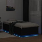 vidaXL Cadre de lit avec LED sans matelas noir 100x200 cm