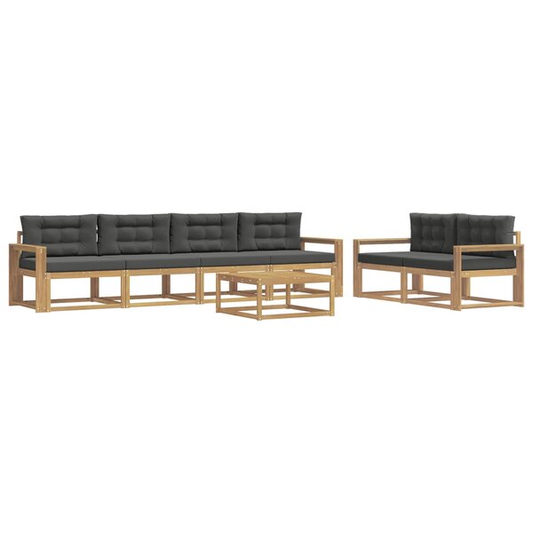 vidaXL Ensemble de canapés d'extérieur 6 Pièces Blanc et anthracite