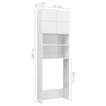 vidaXL Meuble de machine à laver Blanc 64x25 5x190cm Bois d'ingénierie