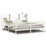 vidaXL Lit bibliothèque sans matelas blanc 200x200 cm bois pin massif