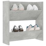 vidaXL Armoire à chaussures murale Gris béton 60x18x60 cm Aggloméré