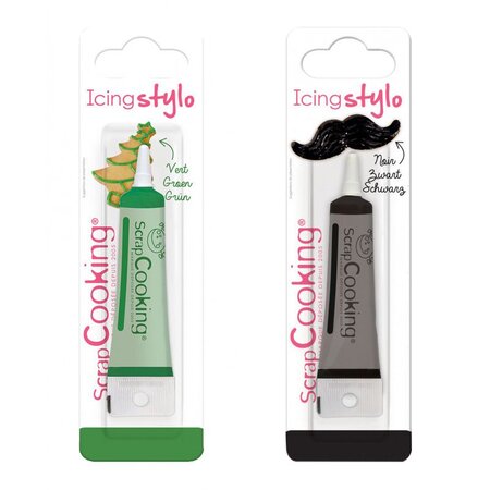 2 stylos de glaçage - vert et noir
