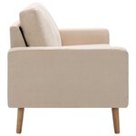 vidaXL Canapé à 3 places Crème Tissu