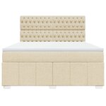 vidaXL Sommier à lattes de lit avec matelas Crème 180x200 cm Tissu