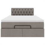 vidaXL Cadre de lit ottoman avec matelas taupe 120x200 cm tissu