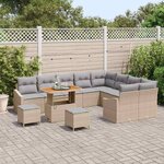 vidaXL Ensemble de canapé de jardin 12 Pièces Beige et Gris clair
