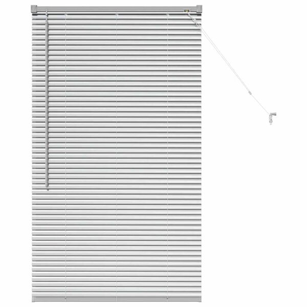 vidaXL Store de Fenêtre avec des rideaux Manuel Argent Aluminium