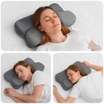 vidaXL Coussin pour le cou Gris 58 x 36 x 13 cm Polyester
