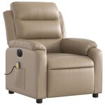 vidaXL Fauteuil de massage inclinable électrique cappuccino similicuir