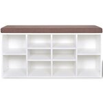 vidaXL Banc de rangement à chaussures 10 compartiments Blanc