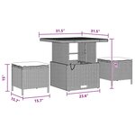 Ensemble de Canapé de Jardin de 9 Pièces avec Coussins en Rattan Poly Noir Acacia