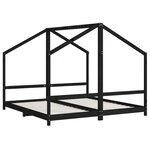 vidaXL Cadre de lit pour enfants noir 2x(90x190) cm bois de pin massif