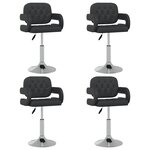 vidaXL Chaises pivotantes à manger lot de 4 Noir Similicuir