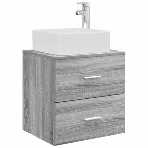vidaXL Vanité de lavabo mural Sonoma gris 53 x 34 5 x 63 cm