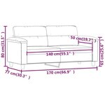 vidaXL Canapé à 2 places Gris foncé 140 cm Tissu microfibre