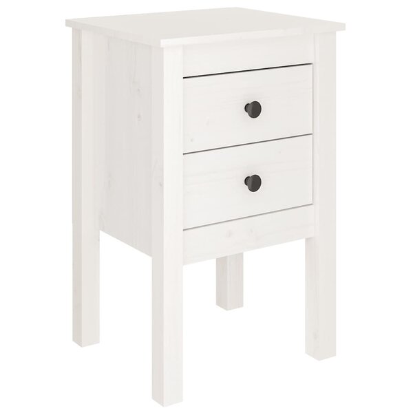vidaXL Table de chevet Blanc 40x35x61 5 cm Bois de pin massif