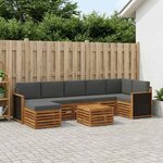 vidaXL Ensemble de canapés d'extérieur 7 Pièces Naturel et Anthracite