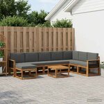 vidaXL Ensemble de canapés d'extérieur 9 Pièces Naturel et Anthracite