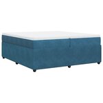 vidaXL Sommier à lattes de lit et matelas Bleu foncé 200x200cm Velours