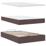 vidaXL Cadre de lit ottoman avec matelas marron foncé 120x200 cm tissu