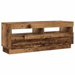 vidaXL Meuble TV avec lumières LED vieux bois bois d'ingénierie