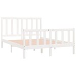 vidaXL Cadre de lit Blanc Bois massif 140x190 cm