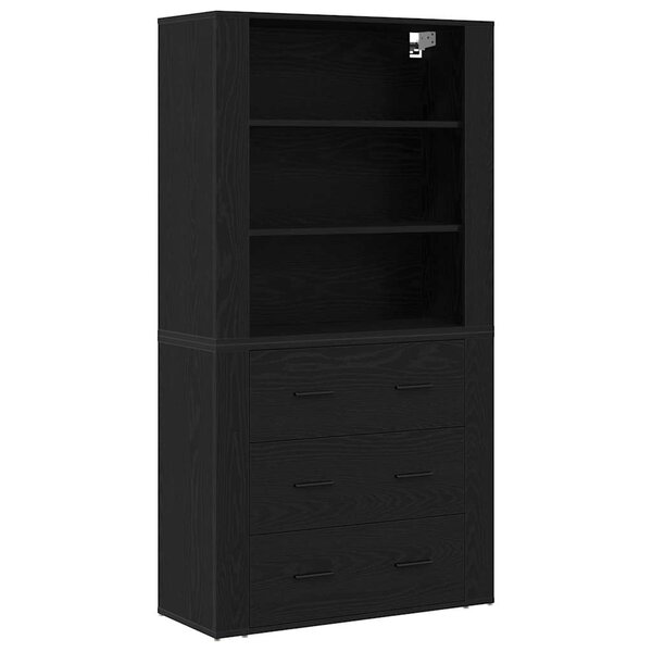 vidaXL Haut Armoire Chêne noir 80 x 33 x 150 cm Bois d'ingénierie
