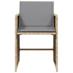 vidaXL Chaises de jardin avec coussins lot de 4 mélange beige