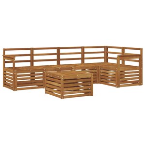vidaXL Ensemble de canapé d'angle 6 Pièces Naturel Bois d'Acacia Massif