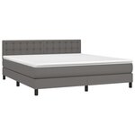 vidaXL Sommier à lattes de lit avec matelas Gris 160x200 cm Similicuir