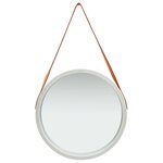 vidaXL Miroir mural avec sangle 50 cm Argenté