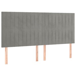 vidaXL Tête de lit Gris clair 180x5x118/128 cm Velours