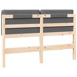 vidaXL Tête de lit capitonnée Marron et gris clair 120 cm Pin massif